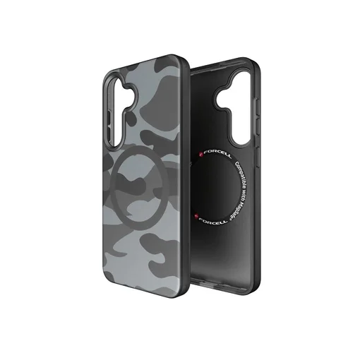 FORCELL F-PROTECT Lygiai dėklas Samsung S25, juodas kamufliažas image 1