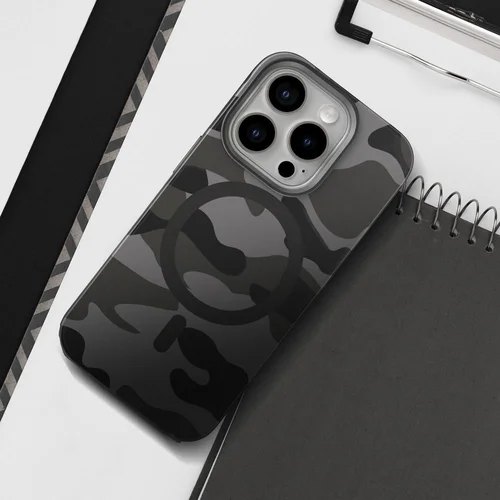 FORCELL F-PROTECT Lygiai dėklas Samsung S25, juodas kamufliažas image 2