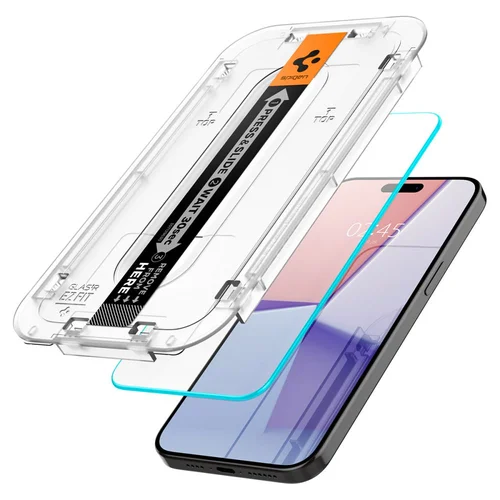 Spigen Glas.tR EZ Fit apsauginis stiklas iPhone 15 Pro, 2 vnt. image 3