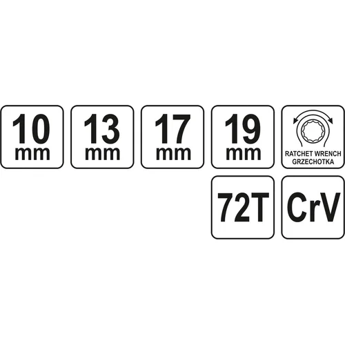YATO YT-4945 dvipusis terkšlinis raktas 10–13–17–19 mm image 3