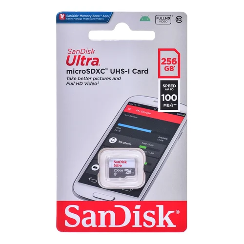 SanDisk Ultra 256 GB MicroSDXC UHS-I Class 10 kortelė image 1