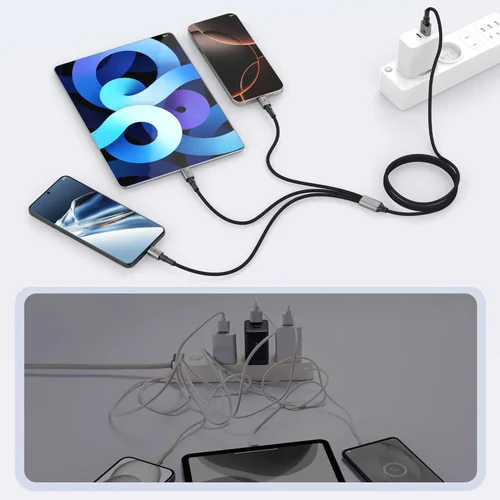 Tech-Protect UltraBoost DNA 3-in-1 kabelis 120 cm, pilkas image 3