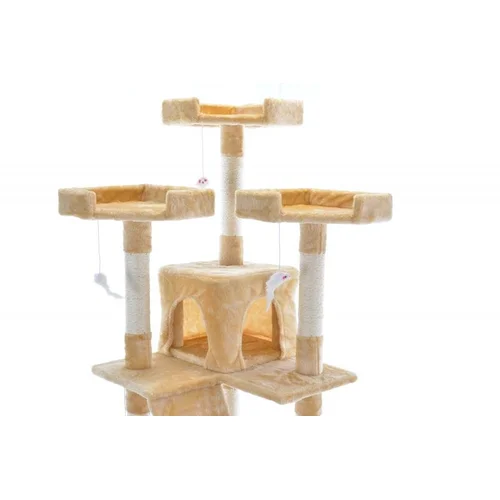 CAT608 Katės namas Draskyklė 60×50×180 cm Smėlinė image 2