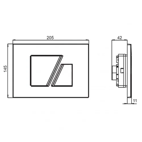 SANIT S 707 4189B222 vandens nuleidimo mygtukas, matinio chromo spalva image 2
