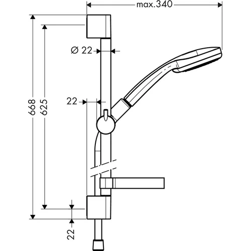 Hansgrohe Ecostat termostatinis maišytuvas su dušo stovo komplektu 27772000+13201000 image 2