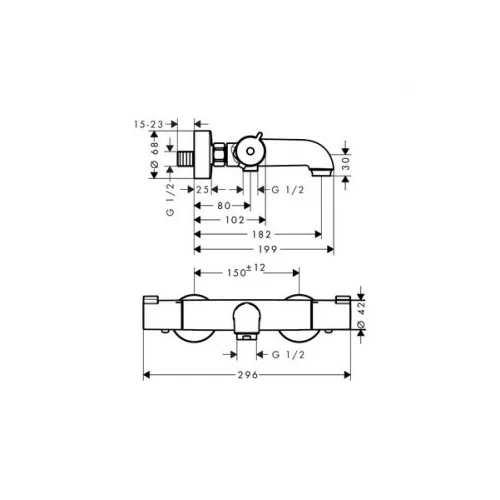 Hansgrohe Ecostat termostatinis maišytuvas su dušo stovo komplektu 27772000+13201000 image 3