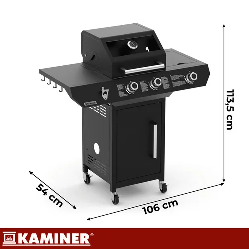 Kaminer Varen 3.0 Black 10 kW dujinis grilis image 2