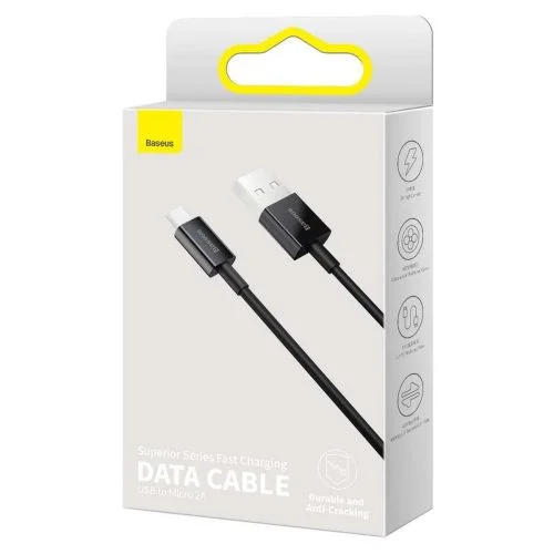 Baseus CAMYS-01 Micro USB kabelis, 1 m, juodas image 1