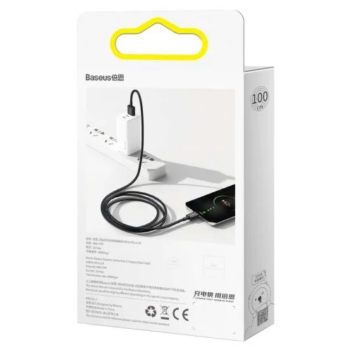 Baseus CAMYS-01 Micro USB kabelis, 1 m, juodas image 2