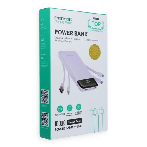 Charmast W1148 10 000 mAh purpurinis išorinis akumuliatorius image 2