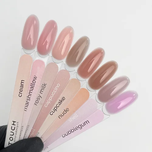 TOUCH NAILS COVER BASE hibridinė bazė Cappuccino 30 ml image 3