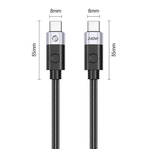 Orico CC240 USB-C–USB-C kabelis, 240 W, 0,5 m, juodas image 2