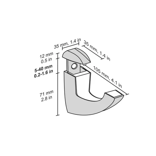 Dolle Scoop Maxi lentynos laikiklis 40x105 mm, balta, 2 vnt. image 2