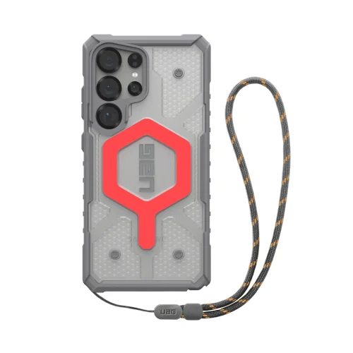 UAG Pathfinder skaidrus magnetinis dėklo ir dirželio rinkinys, Galaxy S25 Ultra 5G, pilka/raudona image 1