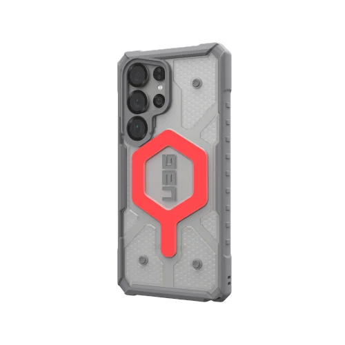 UAG Pathfinder skaidrus magnetinis dėklo ir dirželio rinkinys, Galaxy S25 Ultra 5G, pilka/raudona image 2