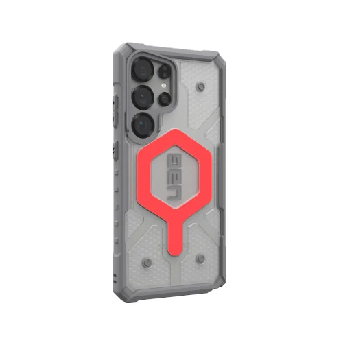 UAG Pathfinder skaidrus magnetinis dėklo ir dirželio rinkinys, Galaxy S25 Ultra 5G, pilka/raudona image 3