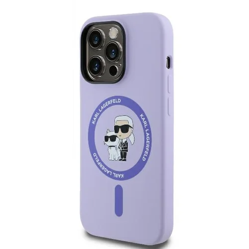 Karl Lagerfeld KC galvų silikoninis MagSafe dėklas iPhone 14 Pro Max, violetinis image 2