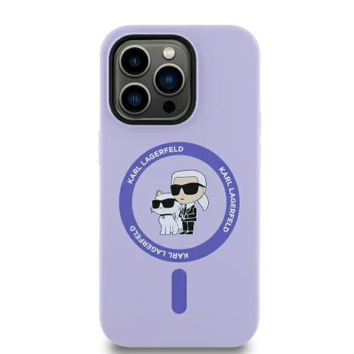 Karl Lagerfeld KC galvų silikoninis MagSafe dėklas iPhone 14 Pro Max, violetinis image 3