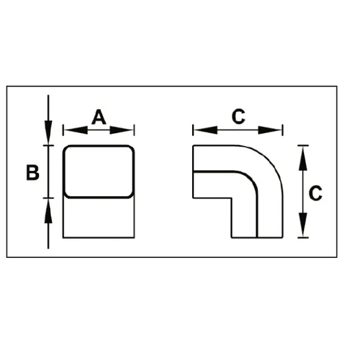 Tecnosystemi Eco-Line CA72-EXC alkūnė kondicionieriaus vamzdžių kanalui, Balta image 2
