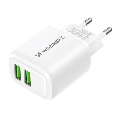 Wozinsky CUWCW 2,4 A sieninis įkroviklis, 2 x USB-A, baltas image 2