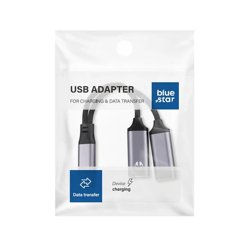 Blue Star USB-C 2-in-1 adapteris 25 W, juodas image 1