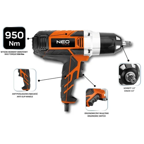 Neo Tools 04-720 Elektrinis smūginis veržliaraktis, 950 Nm image 2