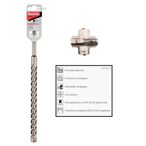 Makita B-58528 SDS-PLUS grąžtas NEMESIS 2 15x210/260mm image 1