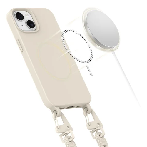Tech-Protect MagNecklace MagSafe iPhone 15 dėklas, smėlio spalvos image 3