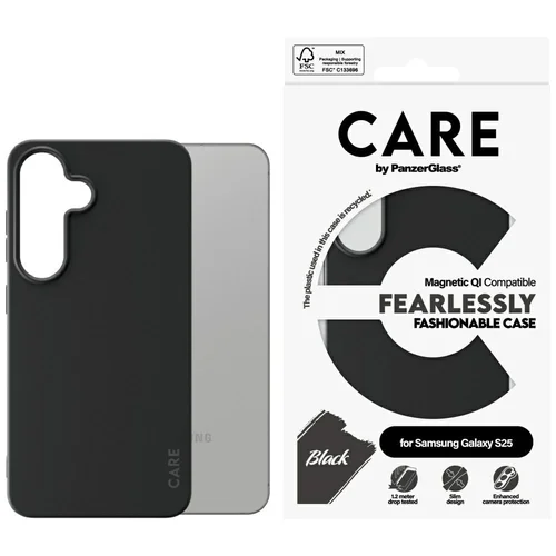 CARE by PanzerGlass Qi dėklas Samsung Galaxy S25, juodas image 1
