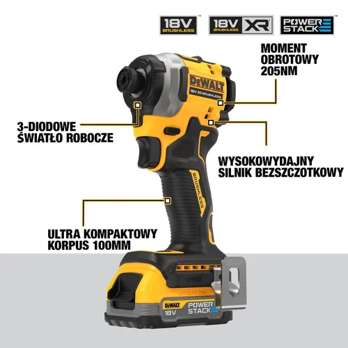 DeWalt smūginis suktuvas DCF850E2T; 18V 2x1,7Ah image 2