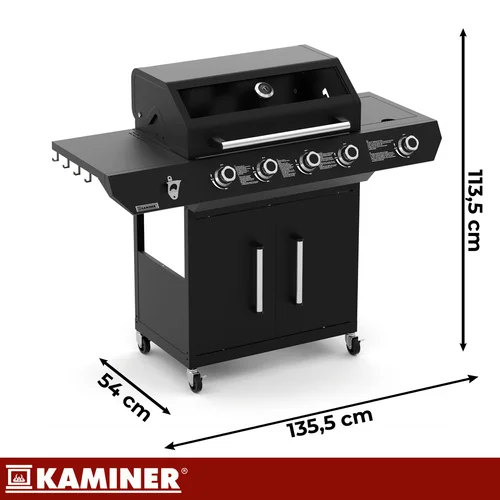 Kaminer Varen Black 5.0 dujinis grilis 4+1, 17 kW image 2