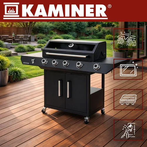 Kaminer Varen Black 5.0 dujinis grilis 4+1, 17 kW image 3