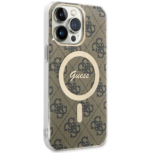 Guess IML 4G MagSafe dėklas iPhone 15 Pro Max, rudas image 3