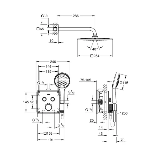 Potinkinis dušo komplektas Grohe GROHTHERM 34742000 image 2