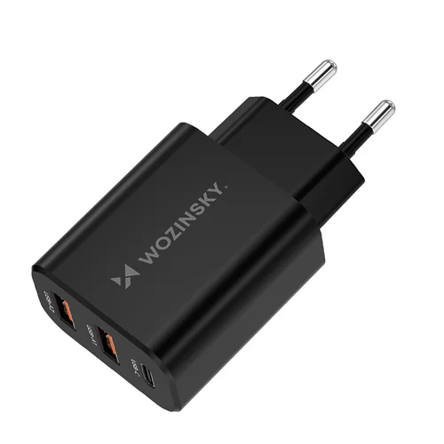 Wozinsky CWCUCB 30 W USB-C / 2 × USB-A įkroviklis, juodas image 2