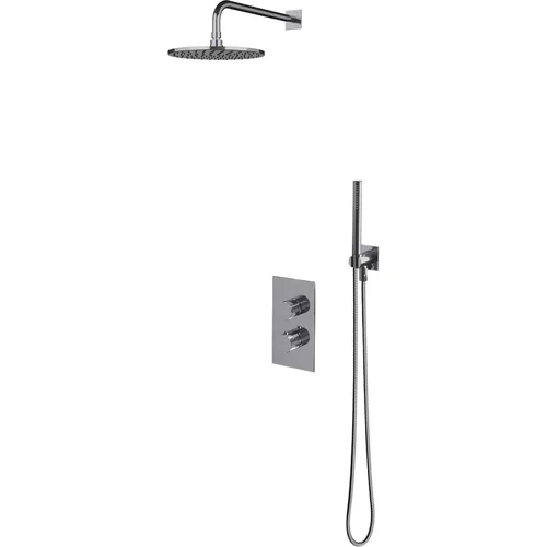 Omnires Contour SYSCT11 potinkinė termostatinė dušo sistema, šlifuotas auksas image 1