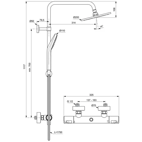Ideal Standard Ceratherm T50 A7225AA chromo image 2