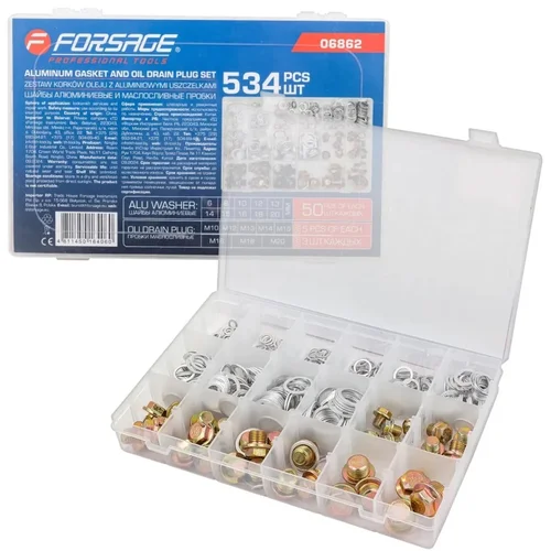 Forsage 534-PCS aliuminio poveržlių ir alyvos išleidimo kamštiai rinkinys image 1