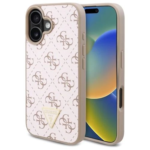 Guess 4G Trikampis dėklas iPhone 16 Plus, baltas image 1