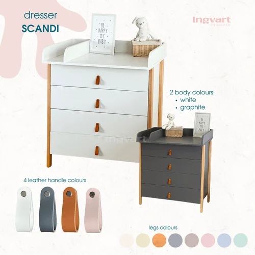 Komoda Ingvart Scandi ING-SC-GRNT Nuimama Persirengimo Lenta 85x80x50 cm image 3