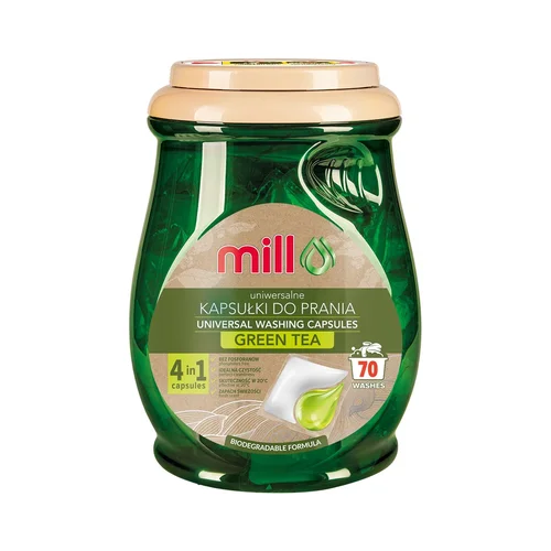 MILL ECO 2k 2-in-1 skalbimo kapsulės, 70 vnt., žalioji arbata image 1