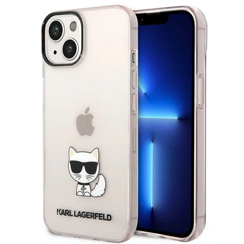 Karl Lagerfeld Choupette skaidrus dėklas iPhone 14 Plus / 15 Plus, rožinis image 1
