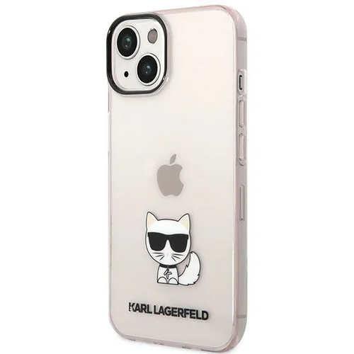 Karl Lagerfeld Choupette skaidrus dėklas iPhone 14 Plus / 15 Plus, rožinis image 2