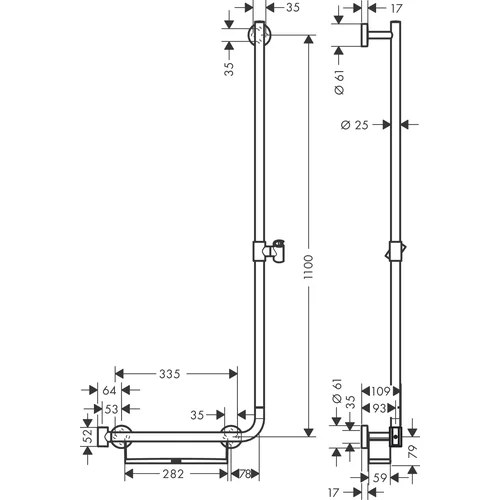 Hansgrohe Unica Comfort 110 cm dešinė 26404400 image 3