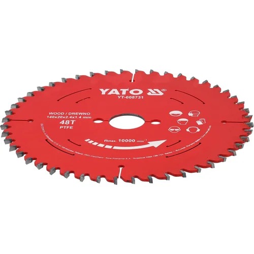 YATO YT-608731 pjovimo diskas 140 × 20 mm, 48 dantų, PTFE image 1