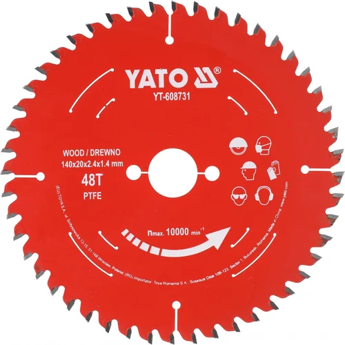 YATO YT-608731 pjovimo diskas 140 × 20 mm, 48 dantų, PTFE image 2