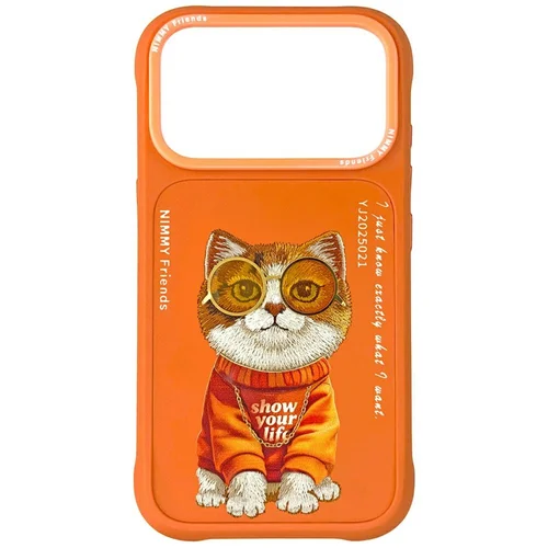 Nimmy akinių šuniuko dėklas iPhone 17 Pro, oranžinis image 1