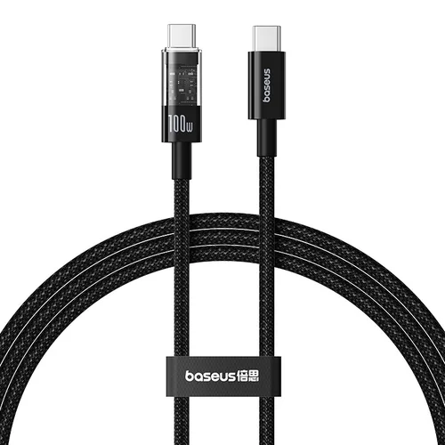 Baseus Gem USB-C į USB-C laidas, 1 m, 100 W, juodas image 1