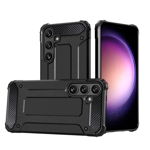 Samsung Galaxy S24 FE Hibridinis Armor dėklas, juodas image 1
