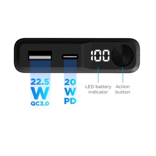 Ksix magnetinis Powerbank 10 000 mAh 22,5W Juoda image 3